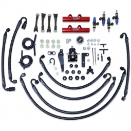 IAG PTFE Flex Fuel Kit w/ 1200cc Injectors, Aero. FPR, Fuel Rails (Red), '08-'14 WRX & '08-'21 STi