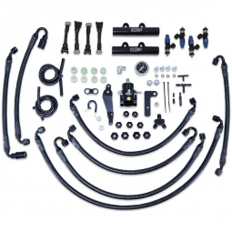 IAG PTFE Flex Fuel Kit w/ 1650cc Injectors, Aero. FPR, Fuel Rails (Black), '08-'14 WRX & '08-'21 STi