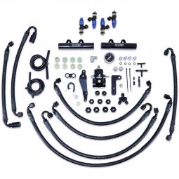IAG PTFE Flex Fuel Kit w/ 2150cc Injectors, Aero. FPR, Fuel Rails (Black), '08-'14 WRX & '08-'21 STi