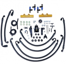 IAG PTFE Flex Fuel Kit w/ 2150cc Injectors, Aero. FPR, Fuel Rails (Gold), '08-'14 WRX & '08-'21 STi