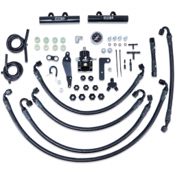 IAG PTFE Fuel System Kit w/ Lines, FPR & Black Fuel Rails, '08-'14 WRX & '08-'21 STi