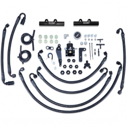 IAG PTFE Flex Fuel System w/ Lines, FPR & Black Fuel Rails, '08-'14 WRX & '08-'21 STi
