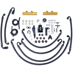 IAG PTFE Flex Fuel System w/ Lines, FPR & Gold Fuel Rails, '08-'14 WRX & '08-'21 STi