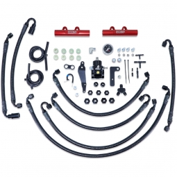 IAG PTFE Flex Fuel System w/ Lines, FPR & Red Fuel Rails, '08-'14 WRX & '08-'21 STi
