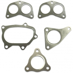 IAG Stainless Steel Exhaust Gasket Set w/ 3-Bolt Up Pipe (5 Piece), '02-'14 WRX & '04-'21 STi