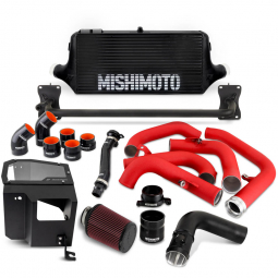 Mishimoto Front-Mount Intercooler Kit w/ Intake (Black w/ Red), '22-'26 WRX
