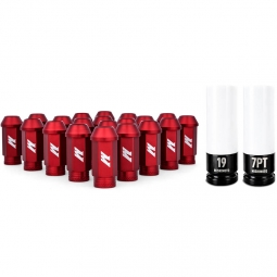 Mishimoto Aluminum Lugs w/ Locks (12x1.5mm, Set/20, Red)