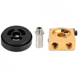 Mishimoto Oil Sandwich Plate Adapter (Thermostatic, Gold), '13-'25 BRZ/FR-S/86/GR86
