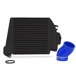 Mishimoto Top Mount Intercooler (Black w/ Blue Hoses), 2008-2014 WRX