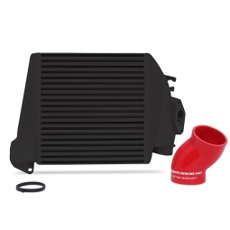 Mishimoto Top Mount Intercooler (Black w/ Red Hoses), 2008-2014 WRX