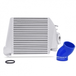 Mishimoto Top Mount Intercooler (Silver w/ Blue Hoses), 2008-2014 WRX