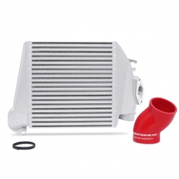 Mishimoto Top Mount Intercooler (Silver w/ Red Hoses), 2008-2014 WRX