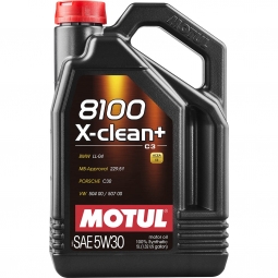 Motul 8100 X-Clean+ Full Synthetic Engine Oil (5W30, 5 Liters)
