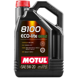 Motul 8100 ECO-lite Gen3 Full Synthetic Engine Oil (5W20, 5 Liters)