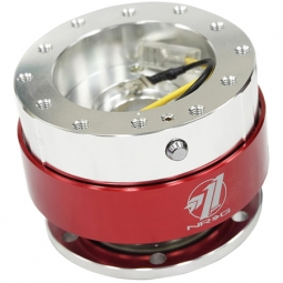 NRG Gen 1.0 Quick Release Steering Wheel Hub - Silver w/ Red