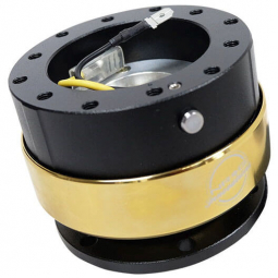 NRG Gen 2.0 Quick Release Steering Wheel Hub - Black w/ Chrome Gold