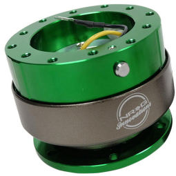 NRG Gen 2.0 Quick Release Steering Wheel Hub - Green w/ Titanium Chrome