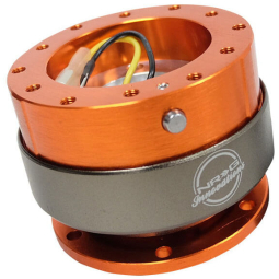 NRG Gen 2.0 Quick Release Steering Wheel Hub - Orange w/ Titanium Chrome