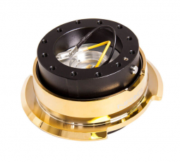 NRG Steering Wheel Quick Release Kit - Black w/ Chrome Gold