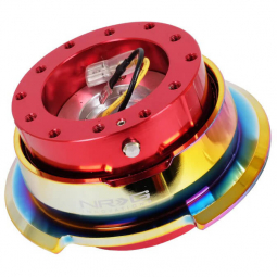 NRG Steering Wheel Quick Release Kit - Red w/ Neo Chrome