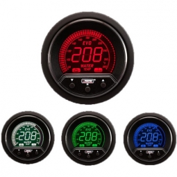 Prosport Premium EVO Electric Water Temp Gauge (52mm, 4 Color, Peak/Warn)