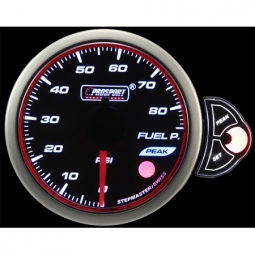 Prosport Halo Series Fuel Pressure Gauge (52mm, 3 Color, Peak/Warn)