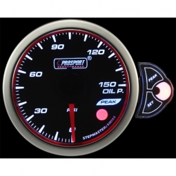 Prosport Halo Series Oil Pressure Gauge (52mm, 3 Color, Peak/Warn)