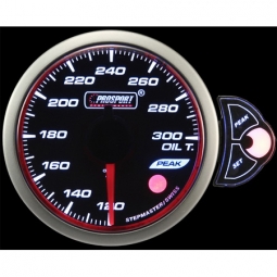 Prosport Halo Series Oil Temp Gauge (52mm, 3 Color, Peak/Warn)