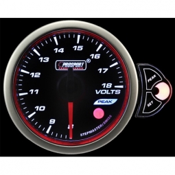 Prosport Halo Series Voltmeter Gauge (52mm, 3 Color, Peak/Warn)