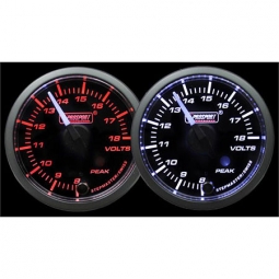 Prosport Premium Voltmeter Gauge (52mm, Amber/White, Peak/Warn)