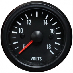 Prosport Clear Lens WaterProof Volt Gauge (52mm, White LED)