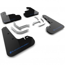 Rally Armor UR Mud Flaps (Black w/ Light Blue Logo), 2024-2025 Impreza