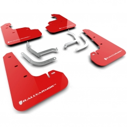 Rally Armor UR Mud Flaps (Red w/ White Logo), 2024-2025 Impreza