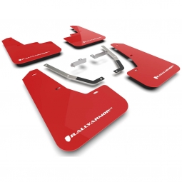 Rally Armor UR Mud Flaps (Red w/ White Logo), 2024-2025 Crosstrek