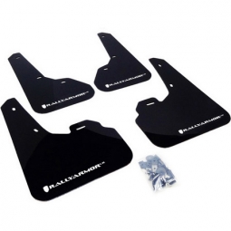 Rally Armor UR Mud Flaps (Black w/ White Logo), 2010-2013 MazdaSpeed3