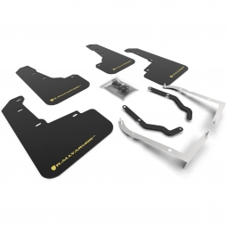 Rally Armor UR Mud Flaps (Black w/ Yellow Pearl Logo), '18-'23 Crosstrek