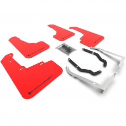 Rally Armor UR Mud Flaps (Red w/ Black Logo), 2018-2023 Crosstrek