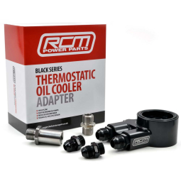 Roger Clark Motorsport Black Series Thermostatic Oil Sandwich Plate, '02-'14 WRX & '04-'21 STi