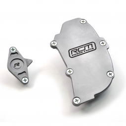 Roger Clark 2Pc Billet Gudgeon Pin & Oil Sep. Cover Kit (Silver), '02-'14 WRX & '04-'21 STi