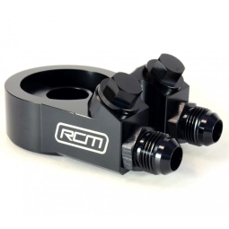 Roger Clark Motorsport Black Series 2-Port Thermostat Oil Sandwich Plate, '02-'14 WRX & '04-'21 STi