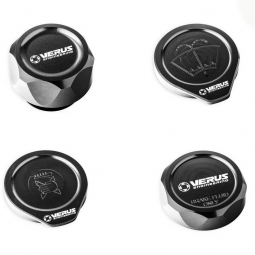 Verus Engine Bay Cap Kit w/ FHS Style Oil Cap (Anodized Black), '15-'21 WRX & '13-'20 BRZ/FR-S/86