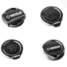 Verus Engine Bay Cap Kit w/ RLA Style Oil Cap (Anodized Black), '15-'21 WRX & '13-'20 BRZ/FR-S/86