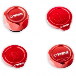 Verus Engine Bay Cap Kit w/ FHS Style Oil Cap (Anodized Red), '15-'21 WRX & '13-'20 BRZ/FR-S/86