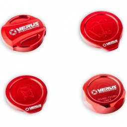 Verus Engine Bay Cap Kit w/ RLA Style Oil Cap (Anodized Red), '15-'21 WRX & '13-'20 BRZ/FR-S/86