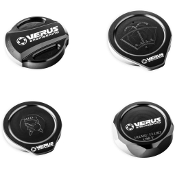 Verus Engine Bay Cap Kit w/ RLA Style Oil Cap (Anodized Black), '08-'14 WRX & STi
