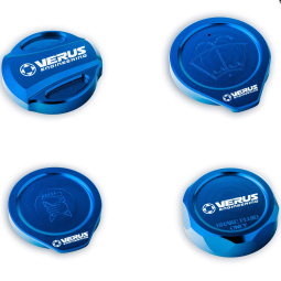 Verus Engine Bay Cap Kit w/ RLA Style Oil Cap (Anodized Blue), '08-'14 WRX & STi