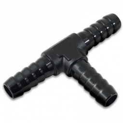 Vibrant 3/8" Barbed Tee Adapter (Black Anodized)